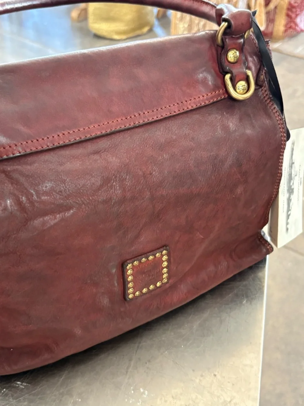 Campomaggi Leather Satchel in Burgundy